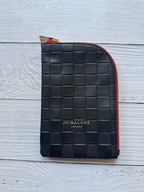 Jo Malone Black Checker Red Zipper Cosmetic/Toiletries Pouch